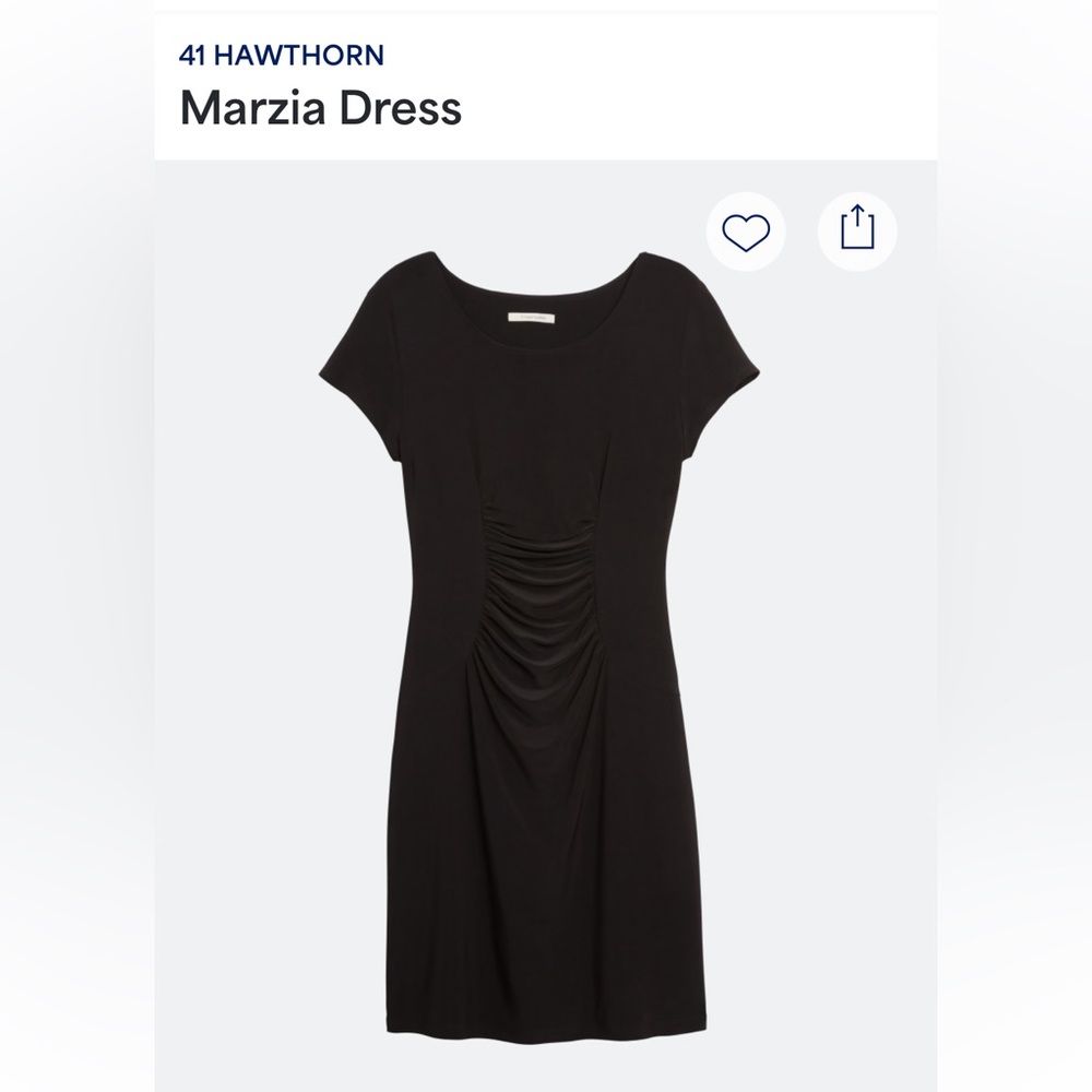 NWT 41 Hawthorn Marzia Dress Black Ruched Dress Black Size Medium Stitch Fix